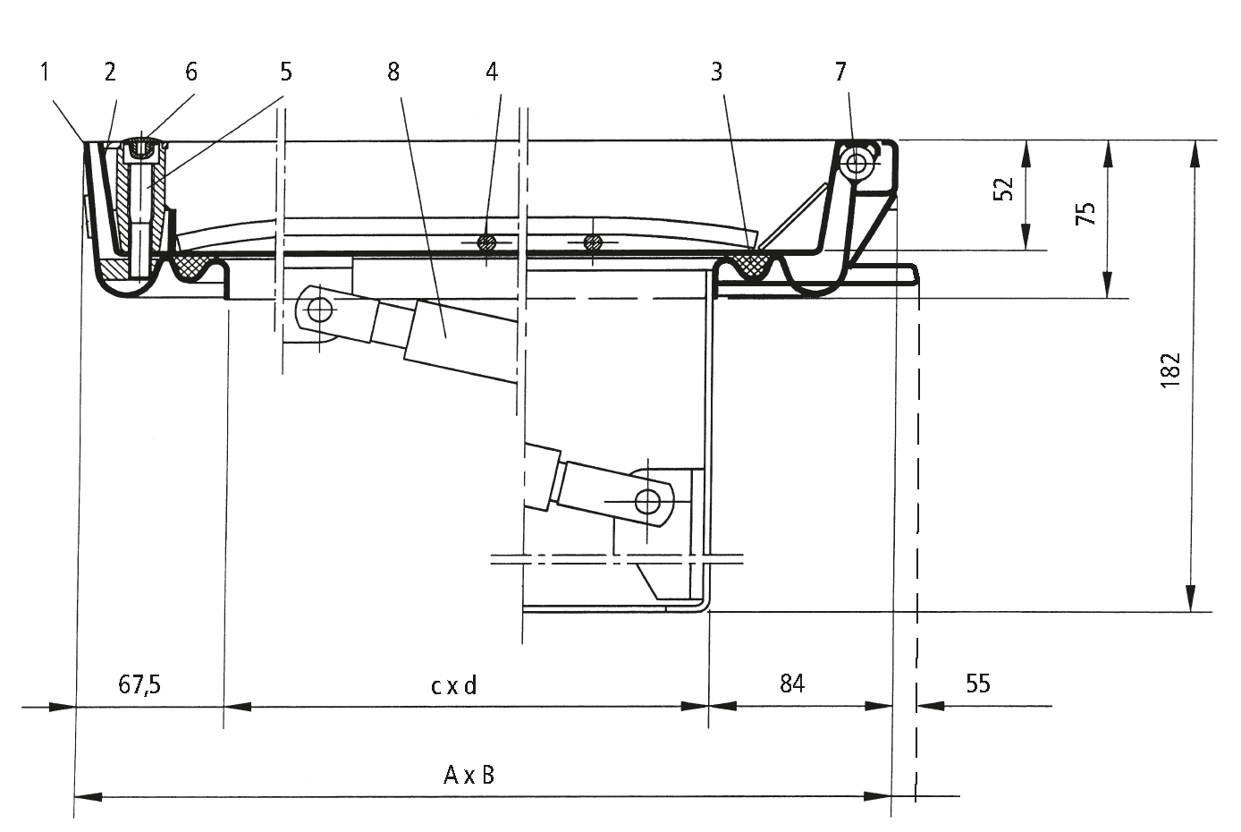 Type BV-GD Stahl/BVE-GD Edelstahl, Maßstab 1 : 5